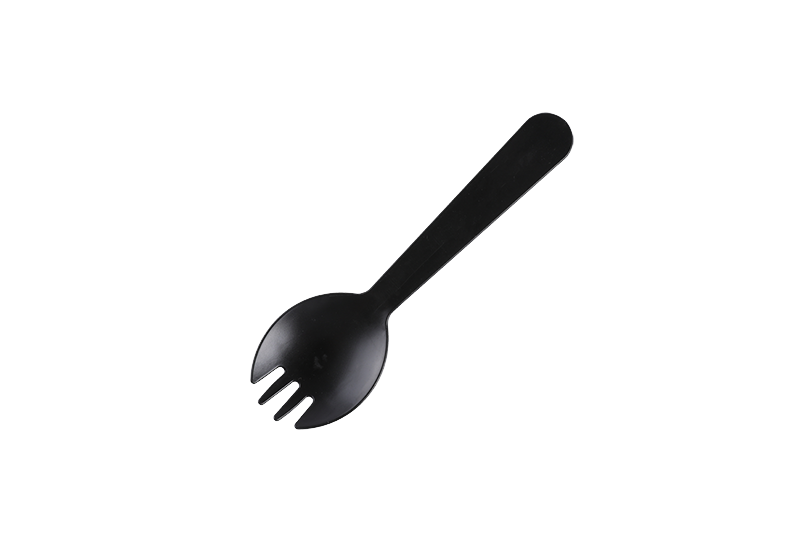 Engångsplast Svart Spork